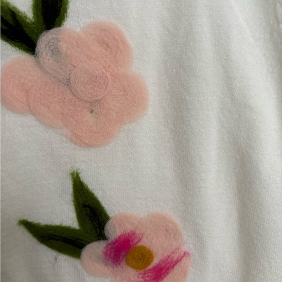 AAEDA Floral Appliqué Cardigan  with Pink Roses - Picture 6 of 8